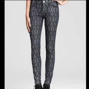 NWT Current Elliott The ankle skinny black antique jeans